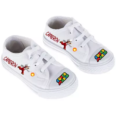 Super Mario (Inspired) Toddler Canvas Shoes Sneakers - CUSTOM/Personalized • $29.99