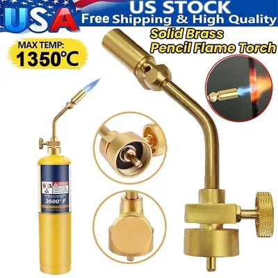 Solid Brass Pencil Flame Gas Welding Torch Head MAPP MAP Propane CGA600 Cylinder • $13.80