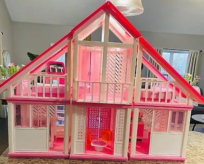 Vintage Original Mattel Barbie Dream House 1985 Pink A-Frame Style • $350