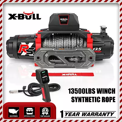 X-BULL Electric Winch 13500 LBS 12V Synthetic Rope For Towing Truck Off Road XRS • $429.90