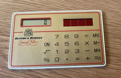 £25 • Buy Vintage Benson And Hedges Promotional Credit Card Size Calculator