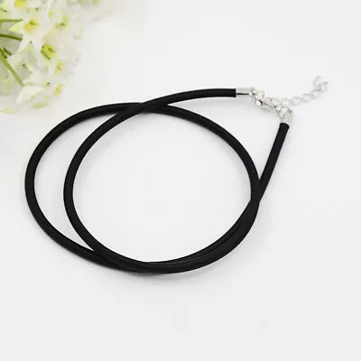 Black Silk Cord Necklace Brass Lobster Clasp 3mm 17.5  UK • £3.49