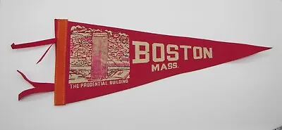 Vintage Boston Mass. The Prudential Building Red Felt Pennant Travel Souvenir • $13.99