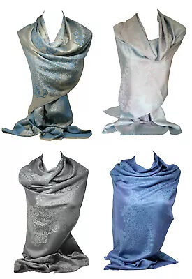 £7.99 • Buy Cashmere Feel Floral Bordered Pashmina Style Two Sided Reversible Wrap Shawl
