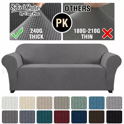 Form Fitted Stretch Couch Cover Sofa Cover Sofa Slip Covers Slipcovers More Size • $35.99