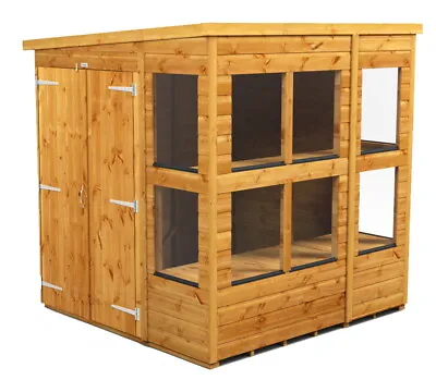 6x6 Pent Roof Potting Shed / Double Door | Free Staging Shelves Included • £848.72