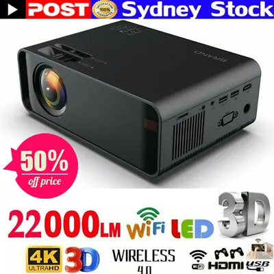 $142.39 • Buy Smart 1080P 3D HD Android WiFi  Mini Video Projector Home Theatre Cinema HDMI AU