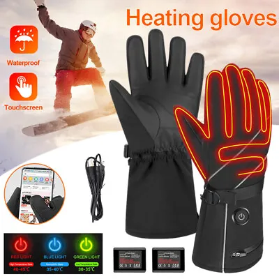 Motorcycle Rechargeable Electric 4000MAH Battery Heated Gloves Hand Winter Warm • $57.95