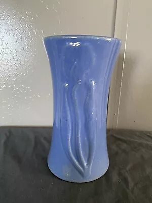 Zanesville Stoneware Pottery ROBIN EGG BLUE GLAZE 8 1/2” VASE • $15