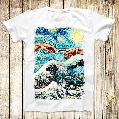 Hands Of God Starry Nights Van Gogh T Shirt Meme Men Women Unisex Top Tee 4879 • £6.35