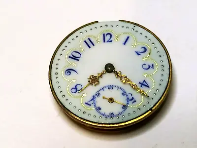 Gorgeous 0 Size? Multi Color Pocket Watch Movement. Fancy Gold Color Hands. Fix • $54