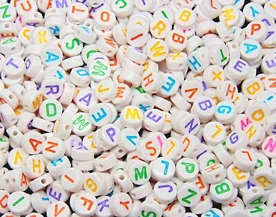 7mm Mixed Colour Round Letter Beads Jewellery Kids Craft Beading UK SELLER ML  • £5.25