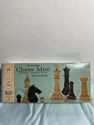 Vintage 1969 Milton Bradley 32 Piece CHESS MEN Set Plastic Authentic In Box • $10