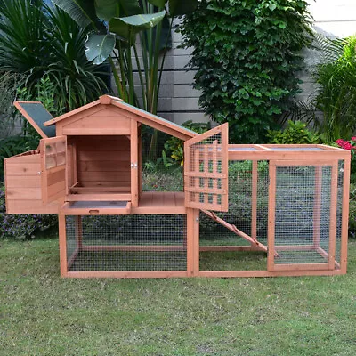 PawHub Extra Large Wooden Chicken Coop Rabbit Hutch Hatch Box With Run • $225