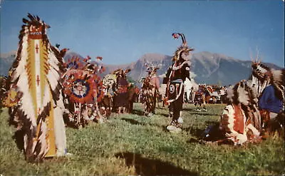 St Ignatius Montana Western Indian Dancer Regalia Headdress Vintage Postcard • $5.76