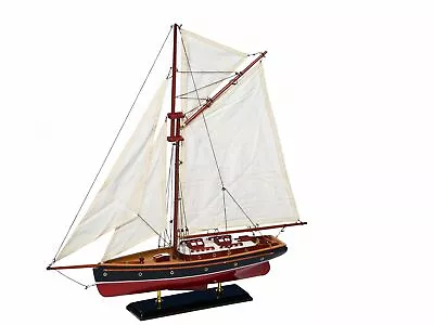 Nautical Memorabilia Solid Model Ship Yacht Boat Wood 57.5cm No Kit • £206.58