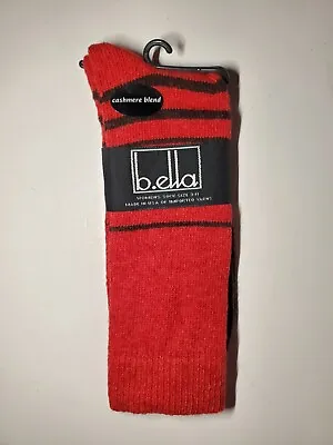 B. Ella Ladies Cashmere Wool Angora Blend Socks Mirielle Rust USA MADE  • $18