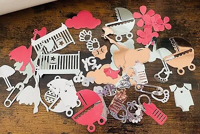 Over 50 Die Cut Baby Embellishments Table Confetti Card Making Scrapbooking • £4