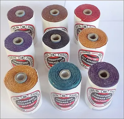 $22.99 • Buy CRAWFORD THREADS LTD Waxed Irish Linen Thread 2 & 4 CORD 50g Assorted Colors