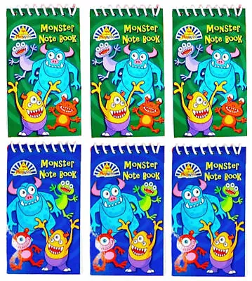 6 Mini Monster Spiral Notebooks - Colour Pinata Toy Loot/Party Bag Fillers Kids • $3.10