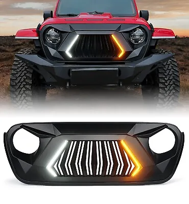 Front Matte Grille Grill W/ Turn Signal For 18-23 Jeep Wrangler JL Gladiator JT • $165.89