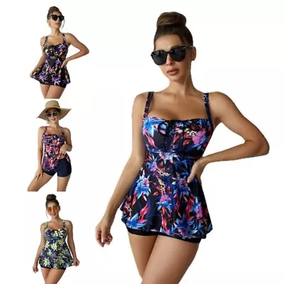 2Pcs/set Tankini Swimsuits For Women Retro Bathing Suits Fashion-Bikini • £16.55