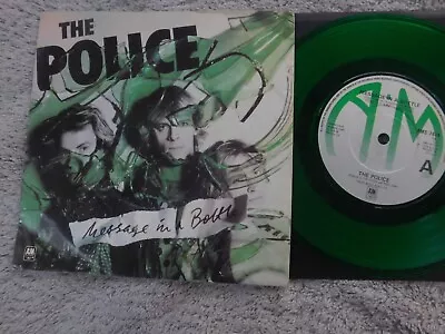 The Police  - Message In A Bottle -  GREEN VINYL Picture Sleeve PS 7  • $11