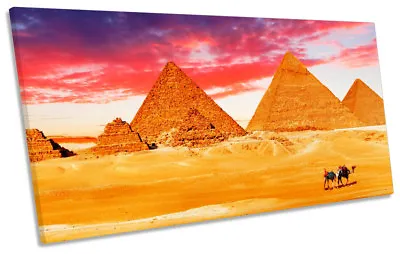 Egyptian Pyramids Desert Picture PANORAMIC CANVAS WALL ART Print • £39.99