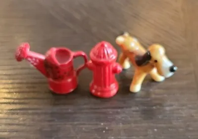 Dollhouse Miniatures (Dog/hydrant/watering Can) Lot Of 3 • $17.25