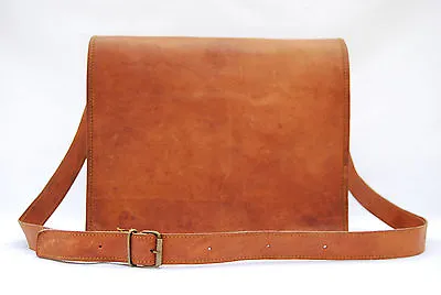 13  Mens Genuine Vintage Brown Leather Messenger Bag Shoulder Laptop Briefcase • $46.99