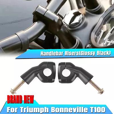 Black Motorcycle Handlebar Risers Kit For Triumph Bonneville T100 T120 Bobber • $47.88