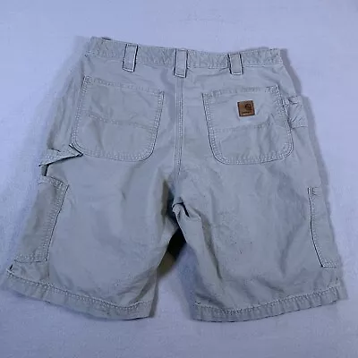 Carhartt Carpenter Shorts B147 Mens Size 32  Waist Brown Canvas Original Fit U36 • $24.95