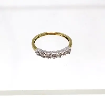Genuine Diamond Cluster 0.25 Carat 1/2 Eternity  Ring 9ct Yellow Gold Size N • $280.02