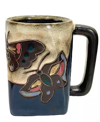 Mara Art Pottery Mexico Stoneware Butterfly Coffee Mug 16oz. Signed Handmade • $17.99