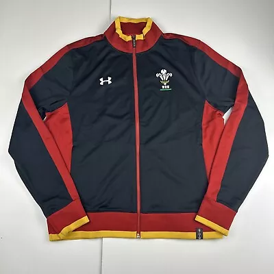 Under Armour Wales Rugby WRU Track Top  Full Zip Jacket Long Sleeve Loose Large • £27.95