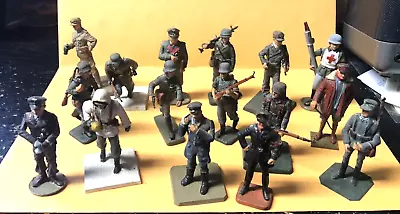 Vintage Lot Of  16 German WW2  Metal Soldiers  Figurines  Miniatures 54mm • $79.69