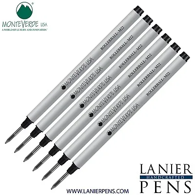 6 Pack - Monteverde® Rollerball To Fit Montblanc® Rollerball Pens - Black • $19.10