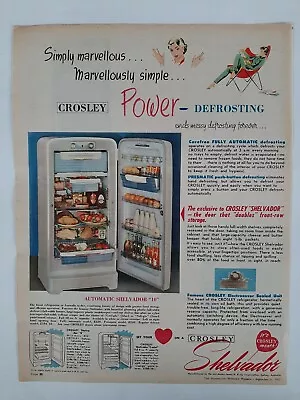 Vintage Australian Advertising 1955 Ad CROSLEY SHELVADOR REFRIGERATOR Fridge Art • $16.95