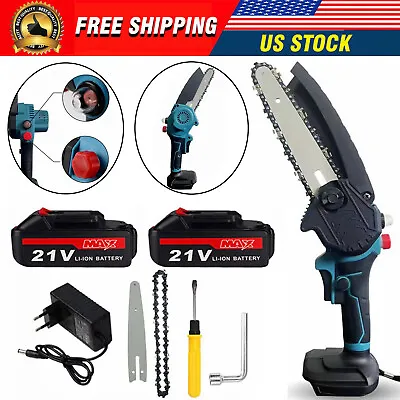 8  Cordless Mini Electric Chainsaw Handheld Chain Saw Battery Power Wood Cutter • $49.27