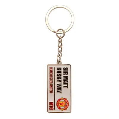 £7.69 • Buy Manchester United FC EMBOSSED Street Sign Metal Alloy Keyring Birthday Xmas Gift
