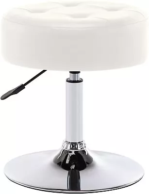 Leather Vanity Stool Chair Swivel Makeup Stool Adjustable Round Ottoman Bench • $49.99