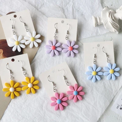 $1.77 • Buy Women Fashion Resin Daisy Flower Dangle Drop Earrings Jewelry Decoration Gift 