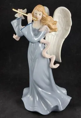 Classic Treasure Porcelain Angel With Flute Music Box “Angels On High ” - 9.5  • $38.25