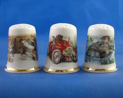 £9.95 • Buy Birchcroft Thimbles -- Set Of Three -- Wind In The Willows