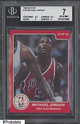 1984-85 Star Basketball #195 Michael Jordan Bulls RC Rookie HOF BGS 7 W/ (2) 9's • $1293