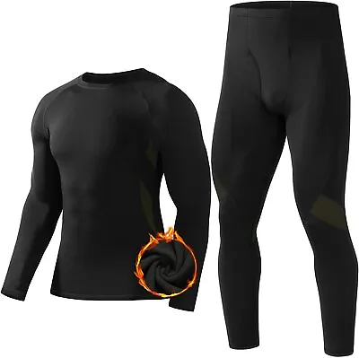 Runhit Mens Thermal Underwear Set: Fleece Lined Long Johns Base Layer Long Sleev • $38.10