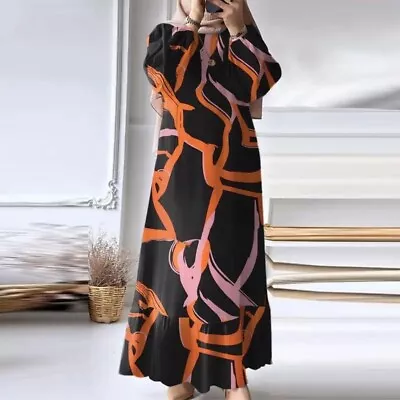 Women Muslim Abaya Jilbab Kaftan Long Dress Dubai Cardigan Robe Maxi Dress • £15.55