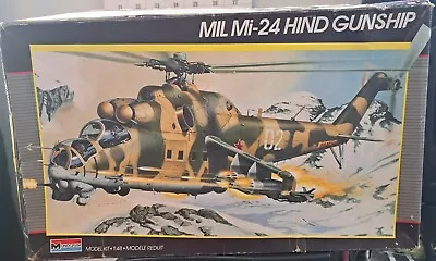 1987-Monogram MIL Mi-24 Hind Gunship 1:48 Helicopter Model Kit #5819 • $20