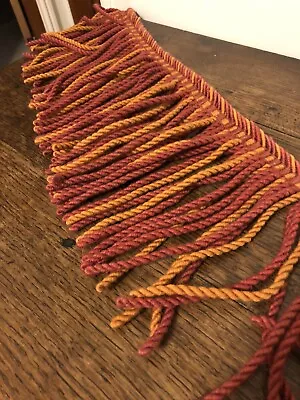 Vintage Preowned Furniture Tassel Braid Raspberry Orange 1.4 Meters • £12