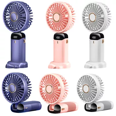 Portable Mini Hand-held Small Folding Desk Fan Cooler Cooling USB Rechargeable • $11.99